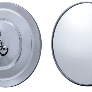 Pair (2) Flat 5" Round Chrome Side Rear View Mirrors With Ribbed Back - GoodSpeedUSA