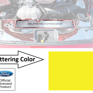 Radiator Cover Plate w/ SUPERCHARGED Yellow Letters for 2015-2017 Mustang GT - GoodSpeedUSA