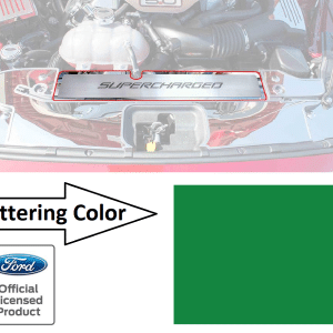 Radiator Cover Plate w/ SUPERCHARGED Green Letters for 2015-2017 Mustang GT - GoodSpeedUSA