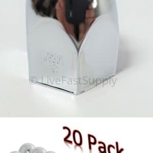(Set/20) Chrome Steel 1-1/2" Bullet Lug Nut Covers Push-On (2" Tall) - GoodSpeedUSA