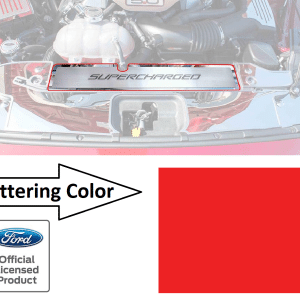 Radiator Cover Plate w/ SUPERCHARGED Bright Red Letters for 2015-17 Mustang GT - GoodSpeedUSA