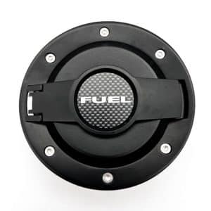 Black Billet Fuel Door w/ Carbon Fiber Insert For 2008-2022 Dodge Challenger - GoodSpeedUSA