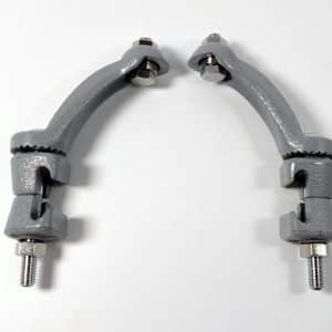 New Pair Vintage Style Fog Light Brackets Lamp Clamp On Bumper Mount, Painted - GoodSpeedUSA