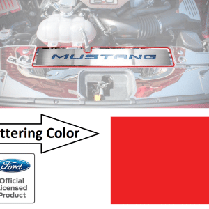 Stainless Steel Radiator Cover Plate w/ Bright Red Letters - 2015-17 Mustang GT - GoodSpeedUSA