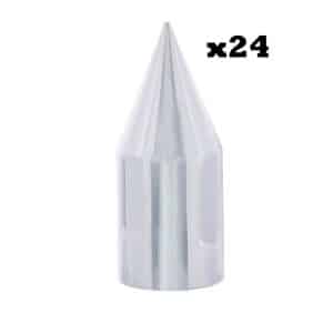 (Set/24) Chrome Spike Lug Nut Covers For 2001-14 Ford Truck w/ OEM Steel Wheels - GoodSpeedUSA