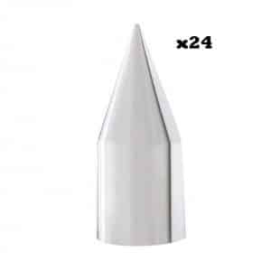 (Set/24) Spike Lug Nut Covers For 1999-04 Ford F-Series w/ OE Steel Wheel Hubcap - GoodSpeedUSA