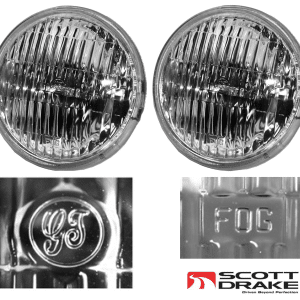 Scott Drake Pair 1964-1968 Ford Mustang GT Fog Light Lamps Clear Sealed Beam - GoodSpeedUSA
