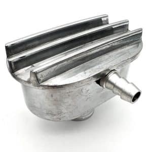 Polished Oval Finned Aluminum Valve Cover Breather PCV For 1" ID Grommet - GoodSpeedUSA