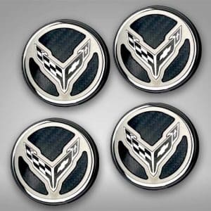 2020-2022 C8 CORVETTE Coupe CARBON FIBER Engine Fluid CAP COVER SET 4PC Real - GoodSpeedUSA