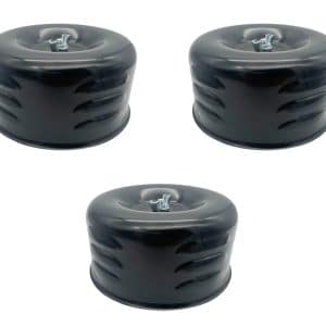 (Set/3) Black Louvered Air Cleaner Assemblies 1 2 BBL Barrel Carburetor Hot Rod - GoodSpeedUSA