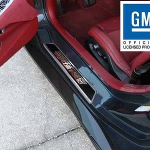Pair Door Sill Plates Carbon Fiber w/ Stainless 2020-2022 Corvette Racing Coupe - GoodSpeedUSA