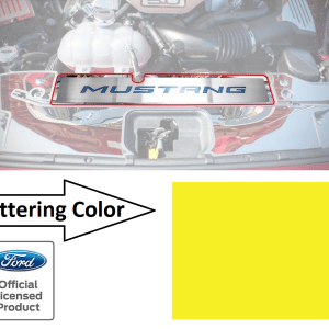 Stainless Steel Radiator Cover Plate w/ Yellow Letters for 2015-2017 Mustang GT - GoodSpeedUSA