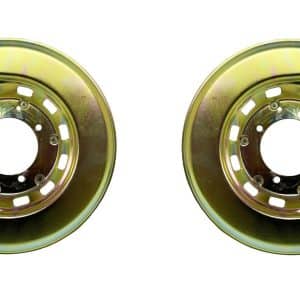 LH & RH Rear Gold Brake Rotor Backing Shield Plates For 1965-1982 Chevy Corvette - GoodSpeedUSA