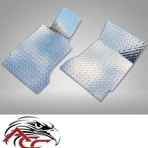 Floor Mats Diamond Plate – 2005–2009 Mustang V6/GT – Polished Aluminum – Qty 2 - GoodSpeedUSA