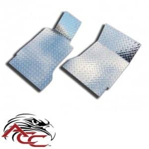 Floor Mats Diamond Plate – 2006–2008 Chevy HHR – Polished Aluminum – Qty 4 - GoodSpeedUSA