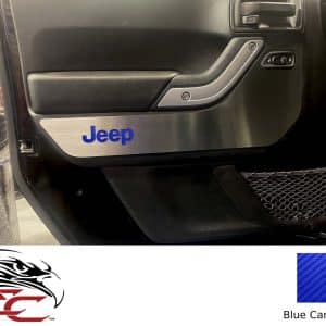 Door Guards/Badges w/Jeep Logo – 2007–18 Wrangler JK – Blue CF – Qty 4 - GoodSpeedUSA