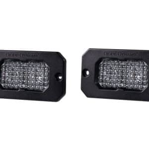 Pair Diode Dynamics SSC2 White Pro LED Bumper Flood Light Flush - Red Backlight - GoodSpeedUSA