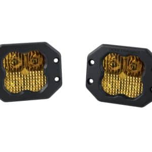 Diode Dynamics Pair SS3 SAE Combo Yellow Sport LED Pod Lights - Amber Backlight - GoodSpeedUSA