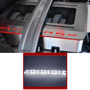 White LED Light Up Engine Shroud Cover for 2015-2017 Mustang 5.0 GT (Stainless) - GoodSpeedUSA