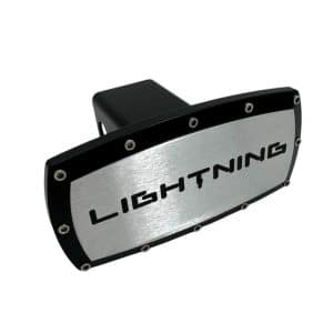 Black Ford "Lightning" Tow Hitch Cover w/ Allen Bolts For 2" Receivers - GoodSpeedUSA