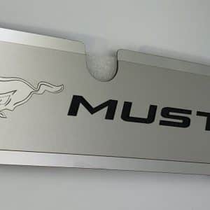 Pony Emblem Radiator Cover Plate w/ Black Lettering for 2015-2017 Mustang GT - GoodSpeedUSA