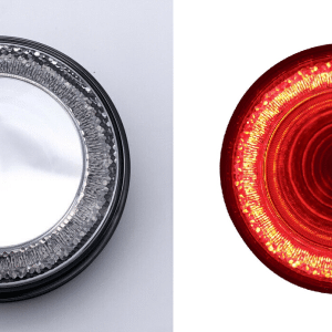 Pair 4" Round LED "MIRAGE" Stop, Turn & Tail Lights - Red LED/Clear Lens - S/T/T - GoodSpeedUSA