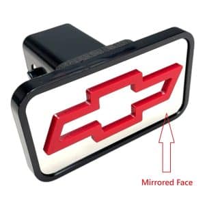 ABS Mirrored Tow Hitch Cover w/ Red Chevy Bowtie Emblem For 2" Receivers - GoodSpeedUSA