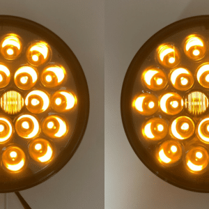 Pair 4" Round Pearl Amber LED Park, Turn, & Clearance Lights w/ Smoked Lens - GoodSpeedUSA
