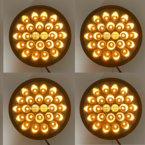 (Set/8) 4" Round Pearl Amber LED Park, Turn, & Clearance Lights w/ Smoked Lens - GoodSpeedUSA