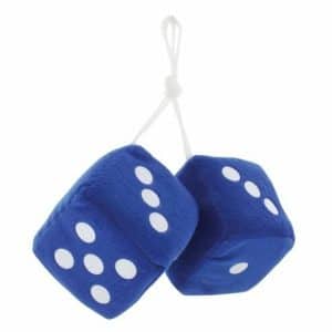 Pair Novelty Blue Fuzzy Dice For Car Truck Rearview Mirror - GoodSpeedUSA