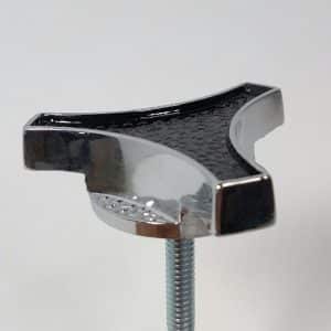 1/4"-20 by 5" Threaded Rod w/ Chrome & Black Deluxe Carb Air Cleaner Wing Nut - GoodSpeedUSA