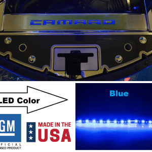 Carbon Fiber Front Header Plate w/ Blue LED "CAMARO" Logo For 2016-2020 Camaro - GoodSpeedUSA
