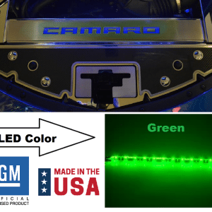 Carbon Fiber Front Header Plate w/ Green LED "CAMARO" Logo For 2016-2020 Camaro - GoodSpeedUSA