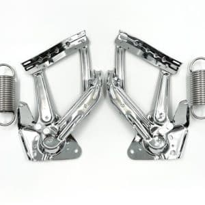 Pair Chrome Hood Hinges w/ Stainless Springs For 1967-72 Chevrolet / GMC Trucks - GoodSpeedUSA