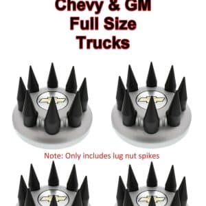 Set/32 Black Spike Wheel Lug Nut Covers For 2003-2015 Chevy/GMC Full Size Truck - GoodSpeedUSA
