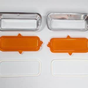 Set Parking Light Lenses Bezels Gaskets for 1962-66 Chevy Truck (Amber Lamps) - GoodSpeedUSA