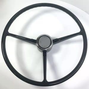 Black 3 Spoke Steering Wheel For 1967-68 Chevrolet Pickup Truck w/ Horn Button - GoodSpeedUSA