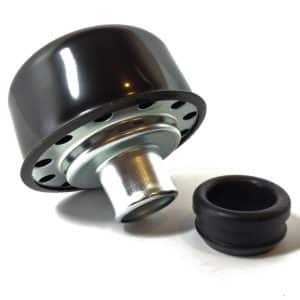 Black Round Push In Breather w/ Grommet for 1-1/4" Hole Valve Cover - GoodSpeedUSA