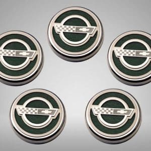 American Car Craft C4 Corvette Fluid Cap Cover Set Auto Trans Brushed Black - GoodSpeedUSA