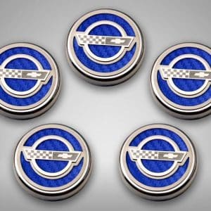 American Car Craft C4 Corvette Fluid Cap Cover Set Auto Trans Blue Carbon Fiber - GoodSpeedUSA