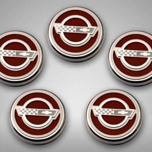 American Car Craft C4 Corvette Fluid Cap Cover Set Auto Trans Garnet Red - GoodSpeedUSA