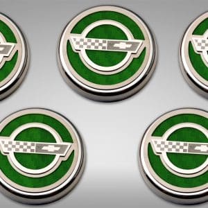 American Car Craft C4 Corvette Fluid Cap Cover Set Auto Trans Green Carbon Fiber - GoodSpeedUSA