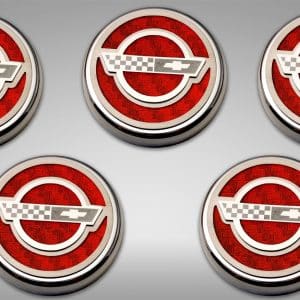 American Car Craft C4 Corvette Fluid Cap Cover Set Auto Trans Red Carbon Fiber - GoodSpeedUSA