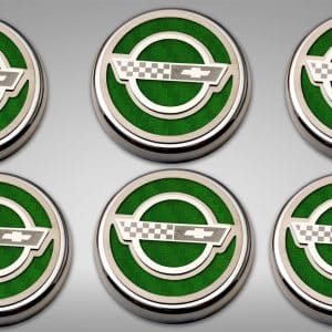 American Car Craft C4 Corvette Fluid Cap Set Manual Trans Green Carbon Fiber - GoodSpeedUSA