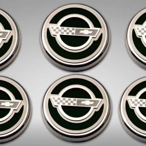 American Car Craft C4 Corvette Fluid Cap Cover Set Manual Trans Black Solid - GoodSpeedUSA