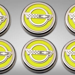 American Car Craft C4 Corvette Fluid Cap Cover Set Manual Trans Solid Yellow - GoodSpeedUSA