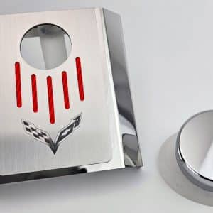 Master Cylinder Cover – 2014–2019 C7 Corvette – Red Carbon Fiber Inlay - GoodSpeedUSA