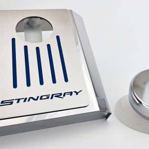Master Cylinder Cover STINGRAY – 2014–2019 C7 Corvette Auto – Dark Blue - GoodSpeedUSA
