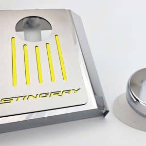 Master Cylinder Cover STINGRAY – 2014–2019 C7 Corvette Auto – Solid Yellow - GoodSpeedUSA