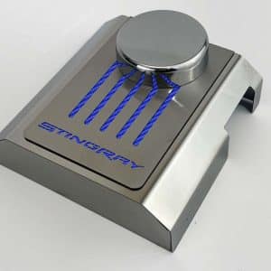 Master Cylinder Cover STINGRAY – 2014–2019 C7 Corvette Manual– Blue Carbon Fiber - GoodSpeedUSA
